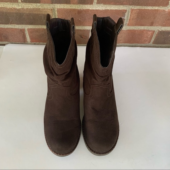 Spring Women’s Brown Faux Suede Ankle Boots Block Heel Shoes EU 38 US 7 M - Picture 4 of 8